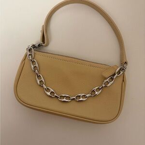 By Far mini Rachel cream leather Shoulder Bag